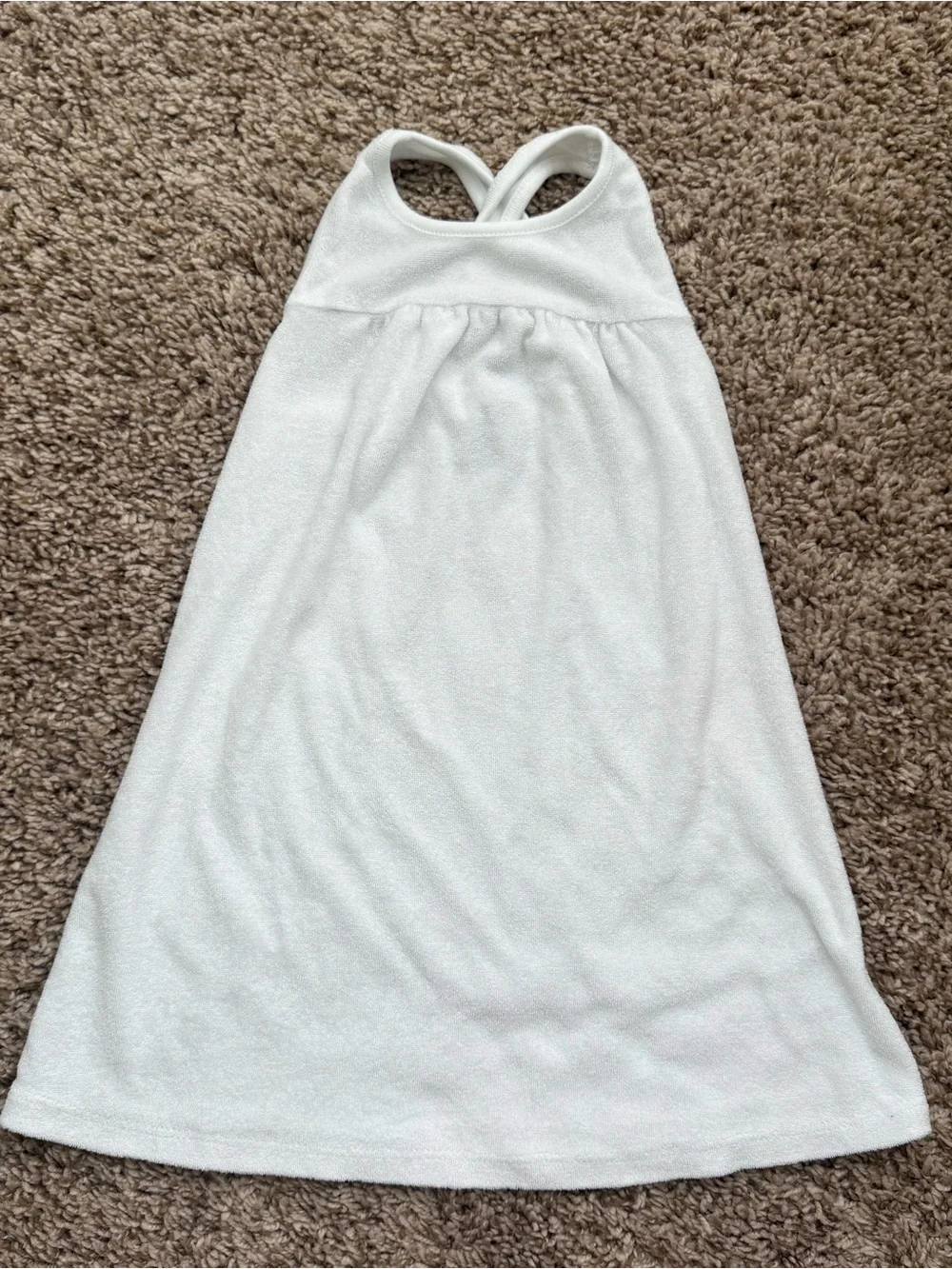 Old Navy Girls 4T White Terry Cloth Racerback Swim Cover-Up Dress